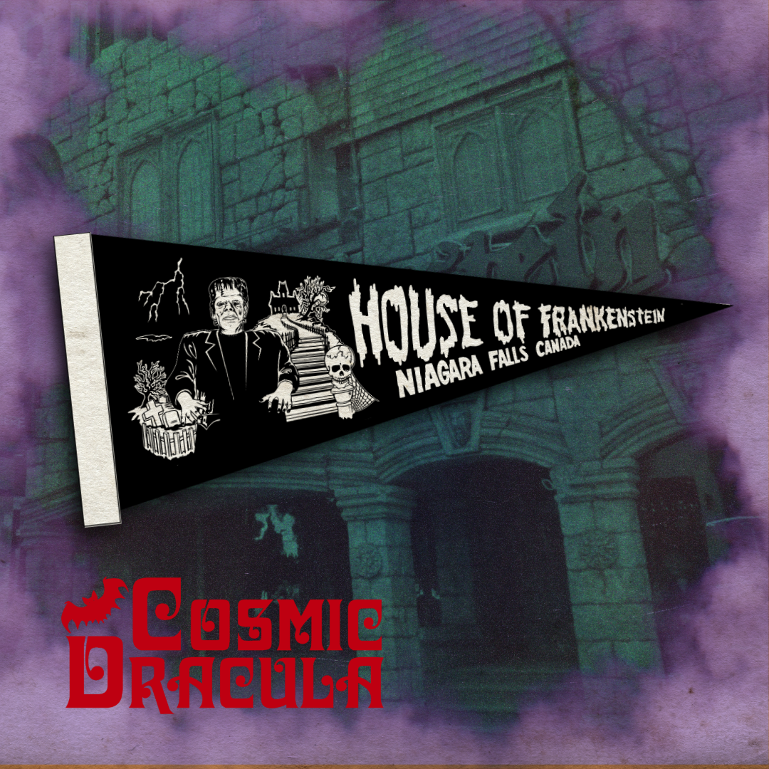 VINTAGE STYLE MONSTER WAX MUSEUM PENNANT